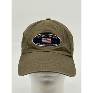 Vintage Coca-Cola Bottling Company Khaki Strapback Cap Las Vegas Embroidered V8